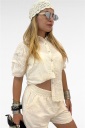 completo camicia e shorts royal